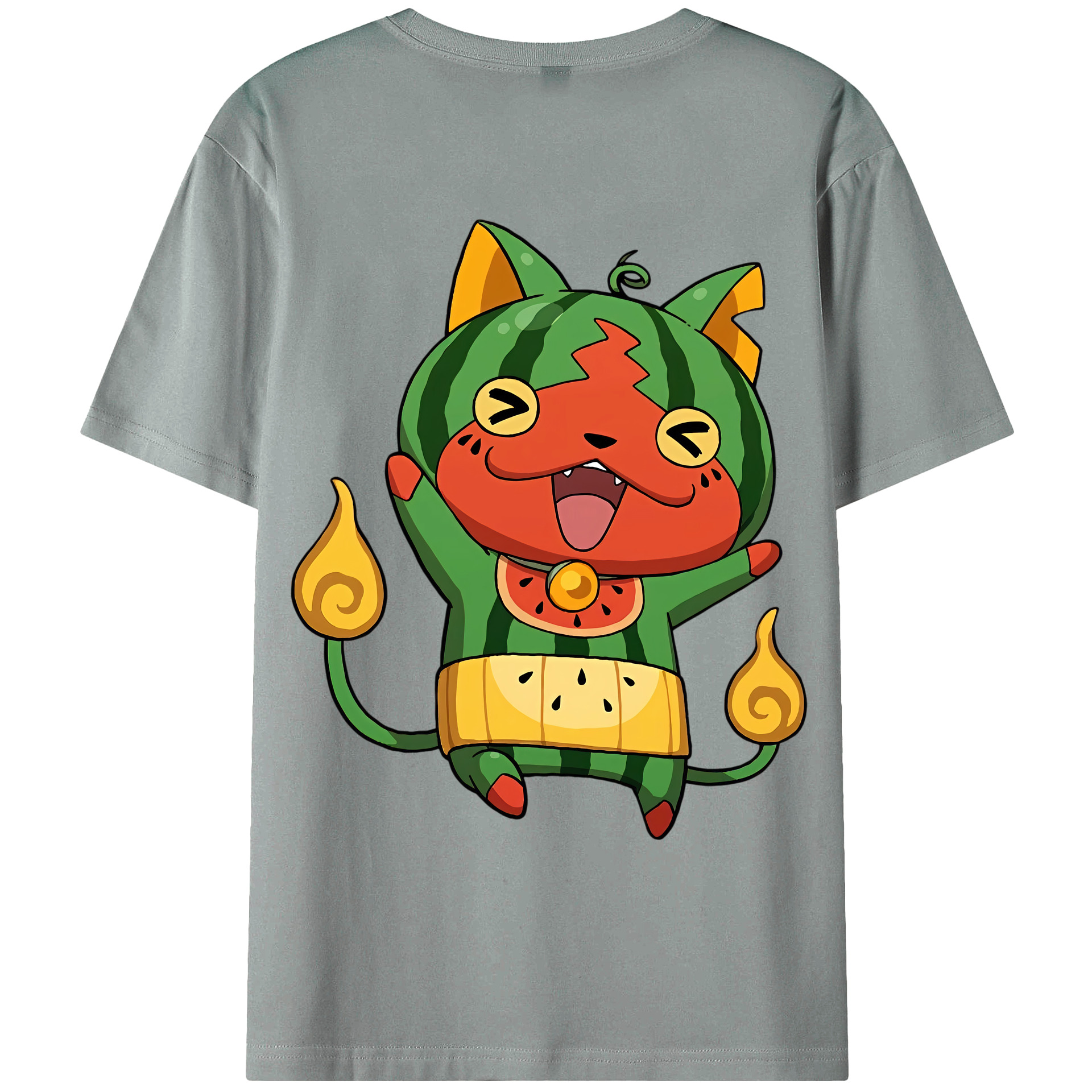（画像用） 妖怪ウォッチ Yo-kai Watch 綿100％ メンズ半袖Tシャツ（バックプリント） 通気性